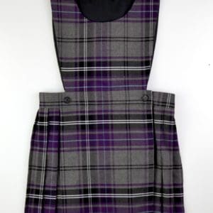 purple tartan school pinafore