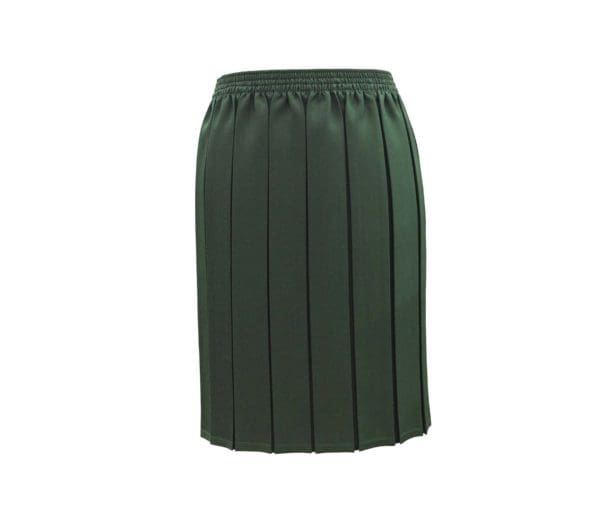 Bottle Green Box Pleat Skirt