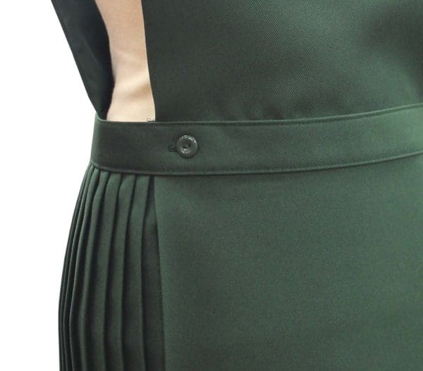 Bottle Green Bib Front Pinafore Dress - Image 2