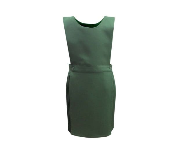 Bottle Green Bib Front Pinafore Dress