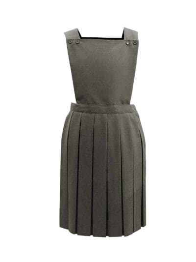Grey Square Neck Pinafore Dress