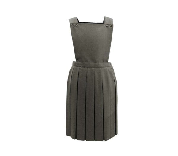 Grey Square Neck Pinafore Dress