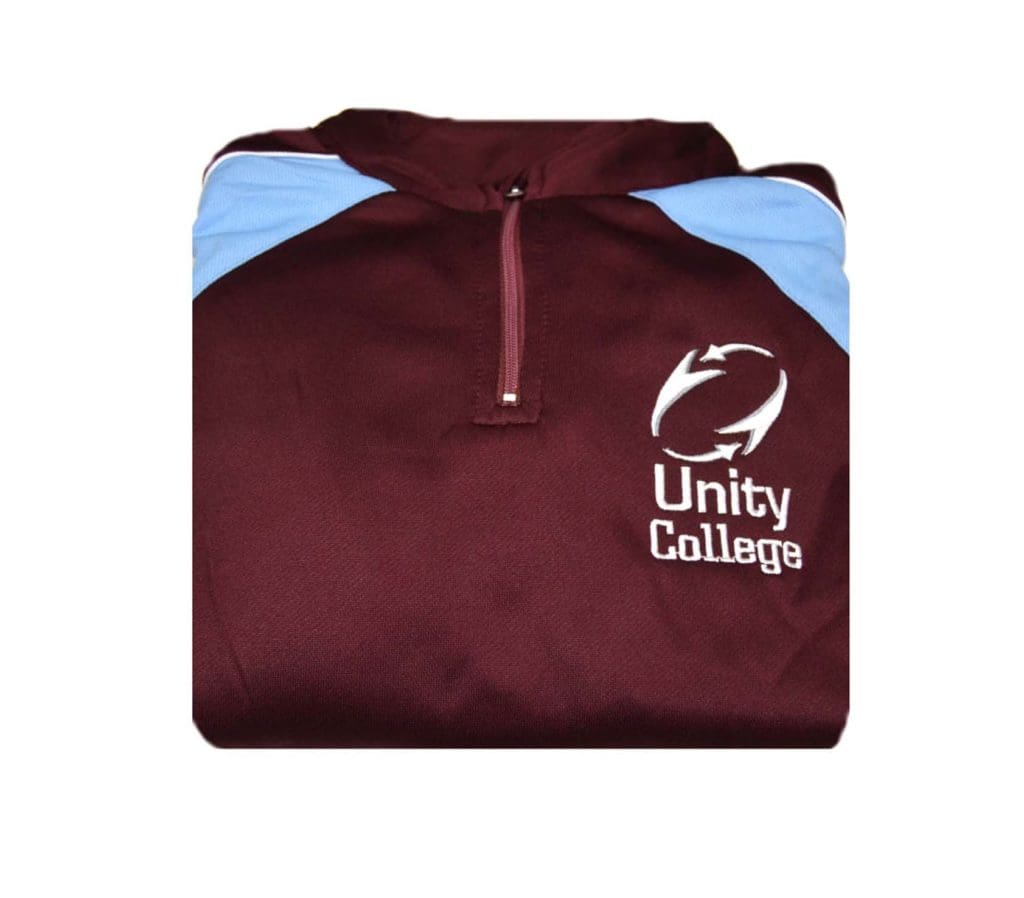 Unity College PE Zip Top Whittakers School Wear