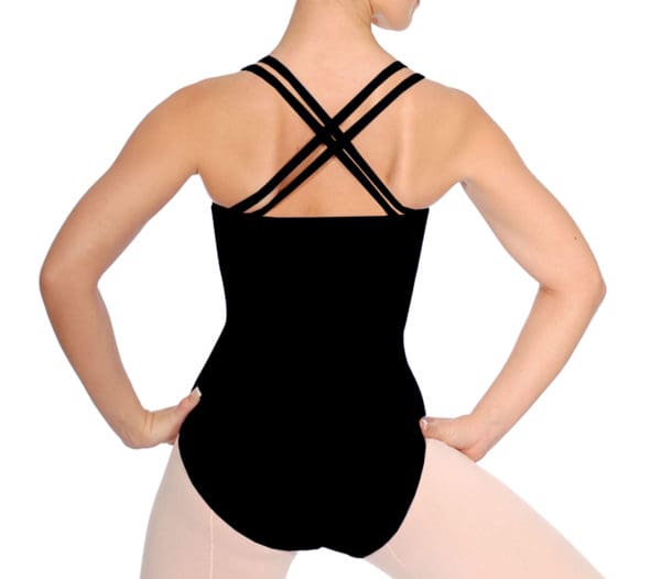 Double Strap Sophie Black Leotard - Image 2