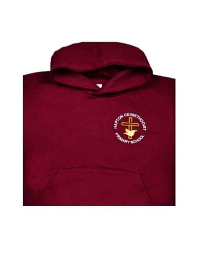 Hapton Badged Maroon Hoodie