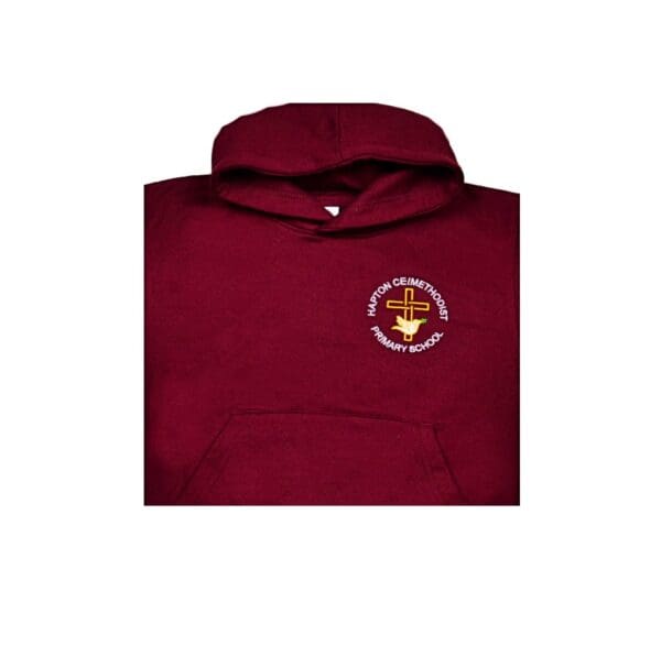 Hapton Badged Maroon Hoodie