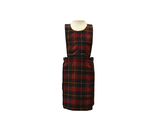 Maroon/Gold Tartan Pinafore