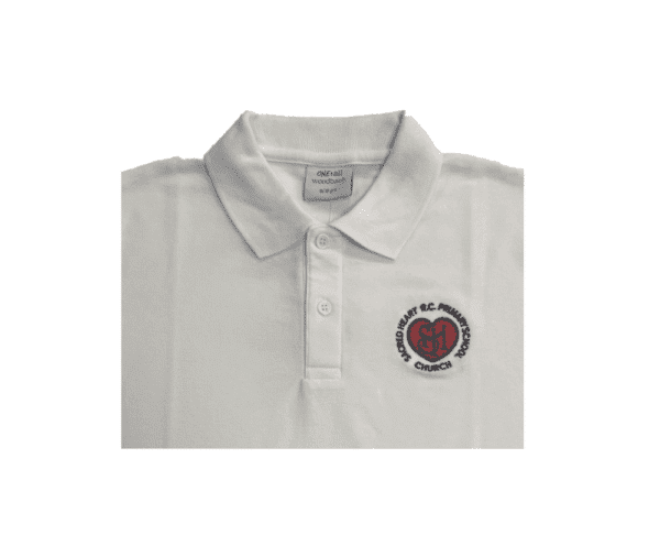 Sacred Heart White Polo Shirt
