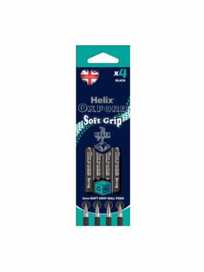 Helix Eco Oxford Soft Grip Ballpoint Pen Set Of 4