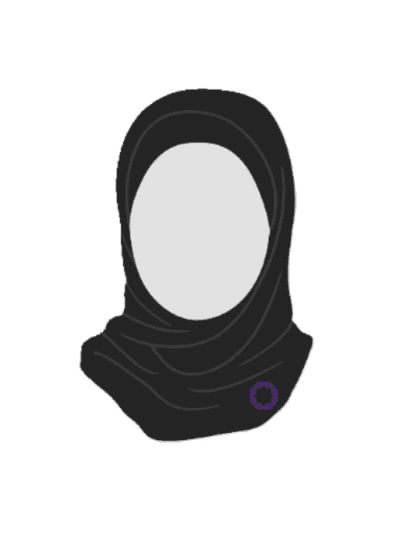 STAR HEADSCARF BLACK/PURPLE