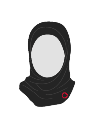 STAR HEADSCARF BLACK/RED