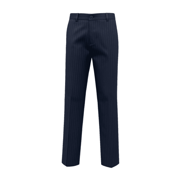 NAVY PINSTRIPE SUIT TROUSERS
