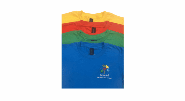 Sandal Primary PE T-Shirts 4 colours