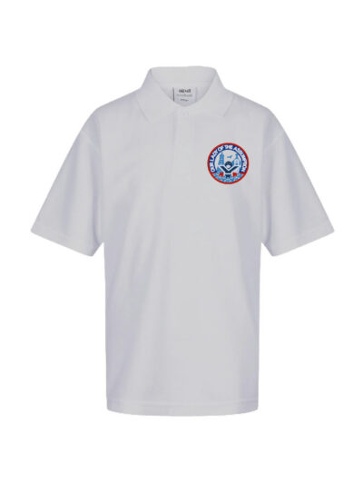 Our Lady of Assumption White Primary Badged Polo