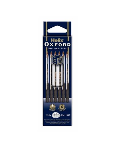 Helix Oxford Ballpoint Pens x6 Black