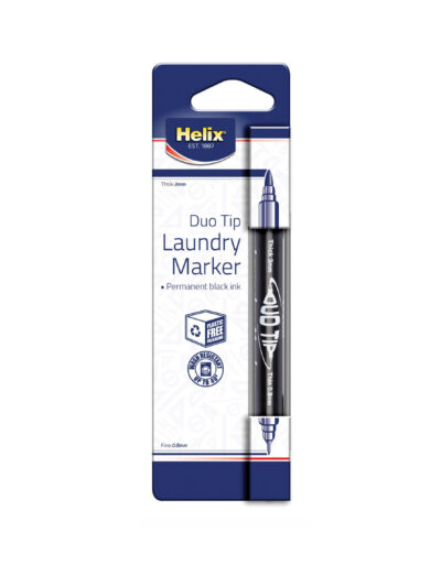 Helix Dual Tip Fabric Laundry Pen Black