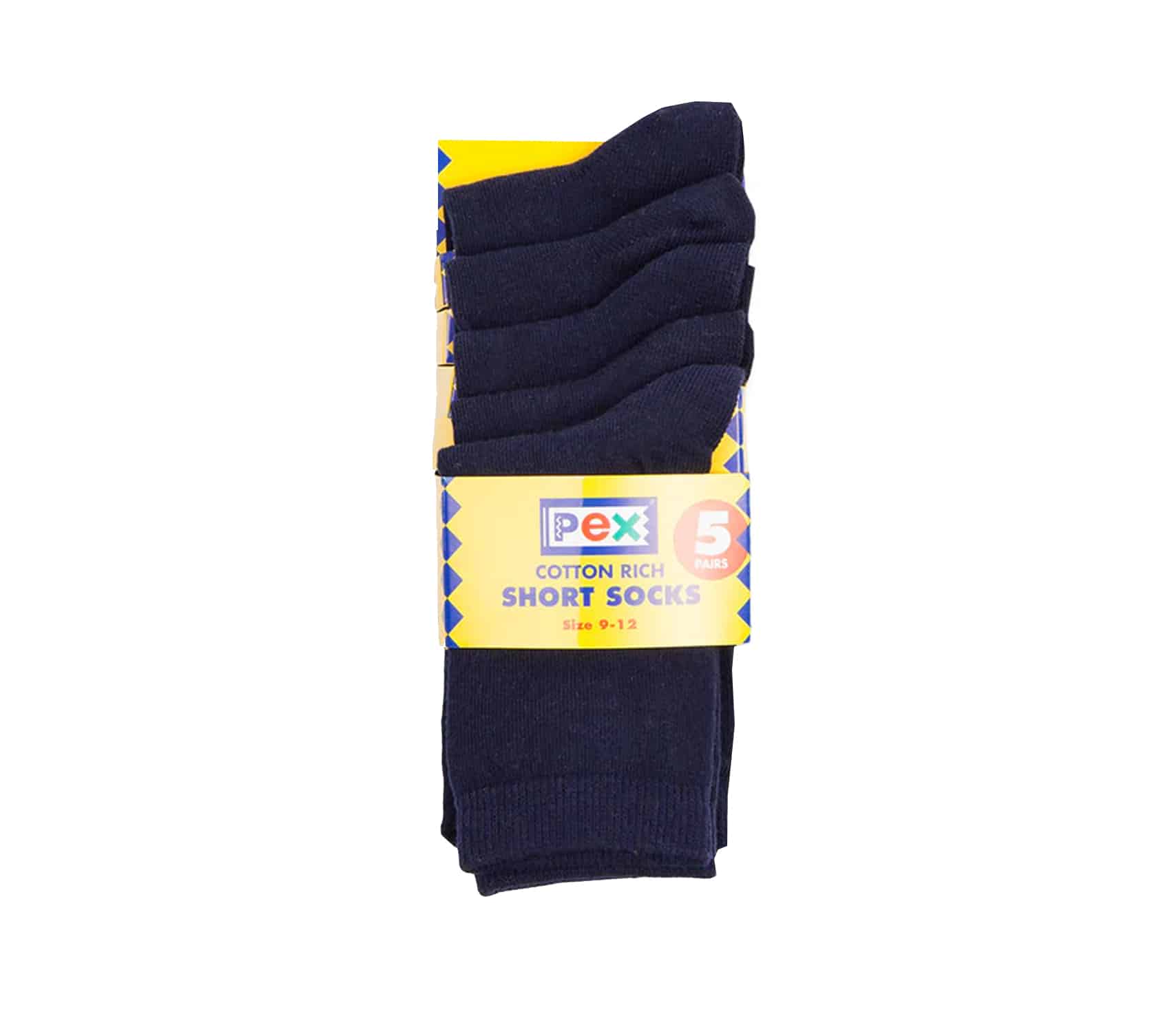 Five Pack Short Navy Cotton Socks