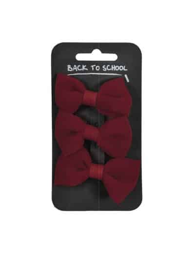 3 Pack Of Bows Maroon