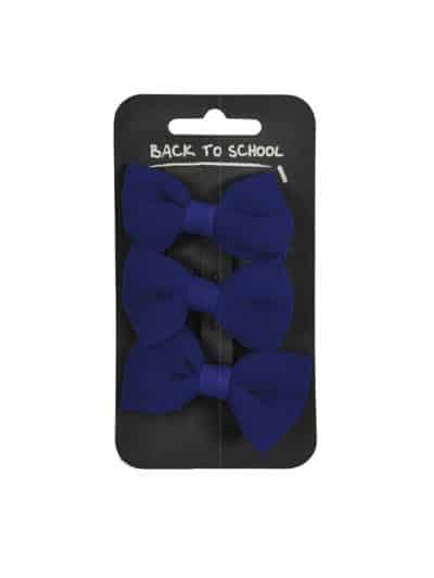 3 Pack Of Hair Bows Navy
