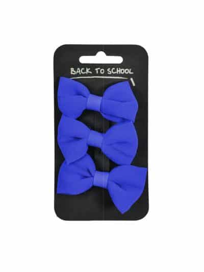 3 Pack Of Hair Bows Royal