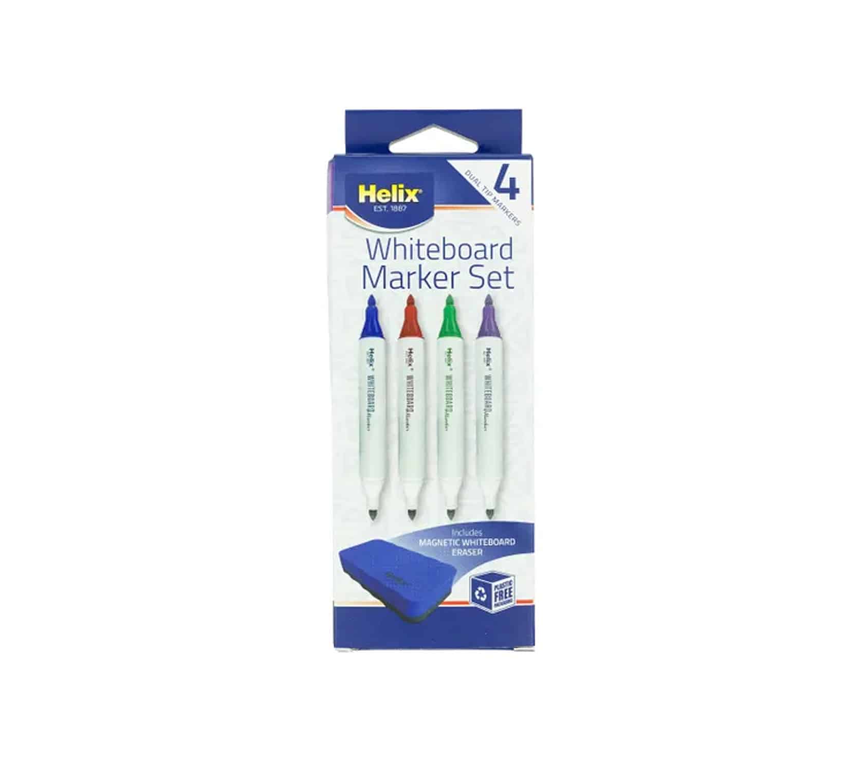 Helix Dual-Tip Whiteboard Marker Set of 4
