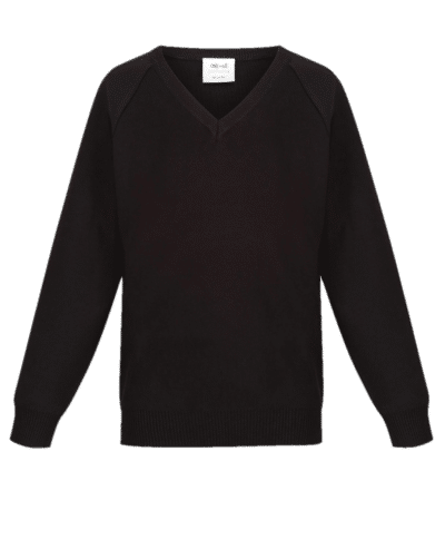 Plain Black V Neck Jumper