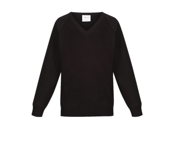 Plain Black V Neck Jumper